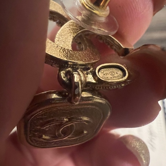 Chanel CC Crystal and Faux Pearl Drop Earrings - Picture 6 of 7